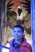 Aidan at the entrance to Professor Dumbledore's office.