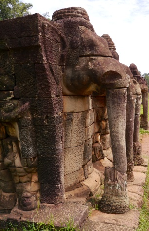 Elephant trunks in stone