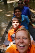 Shellie, Aidan, Nathan, and Neerav in the Flooded Forest